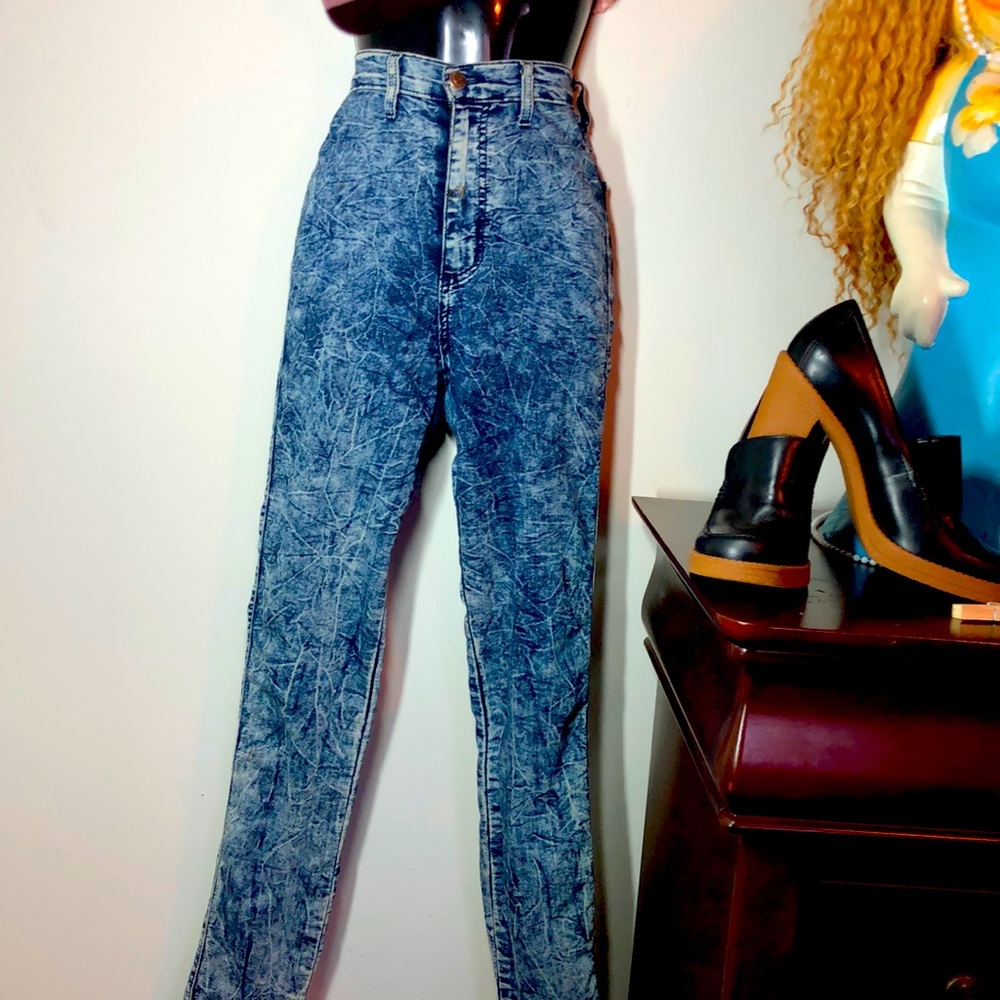 Super High Waisted Acid Wash Jeans
